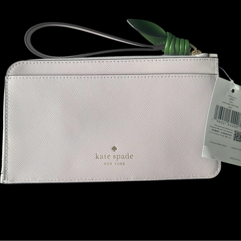 Kate Spade Flora L-zip Pale Amethyst Wristlet NWT - Picture 3 of 9